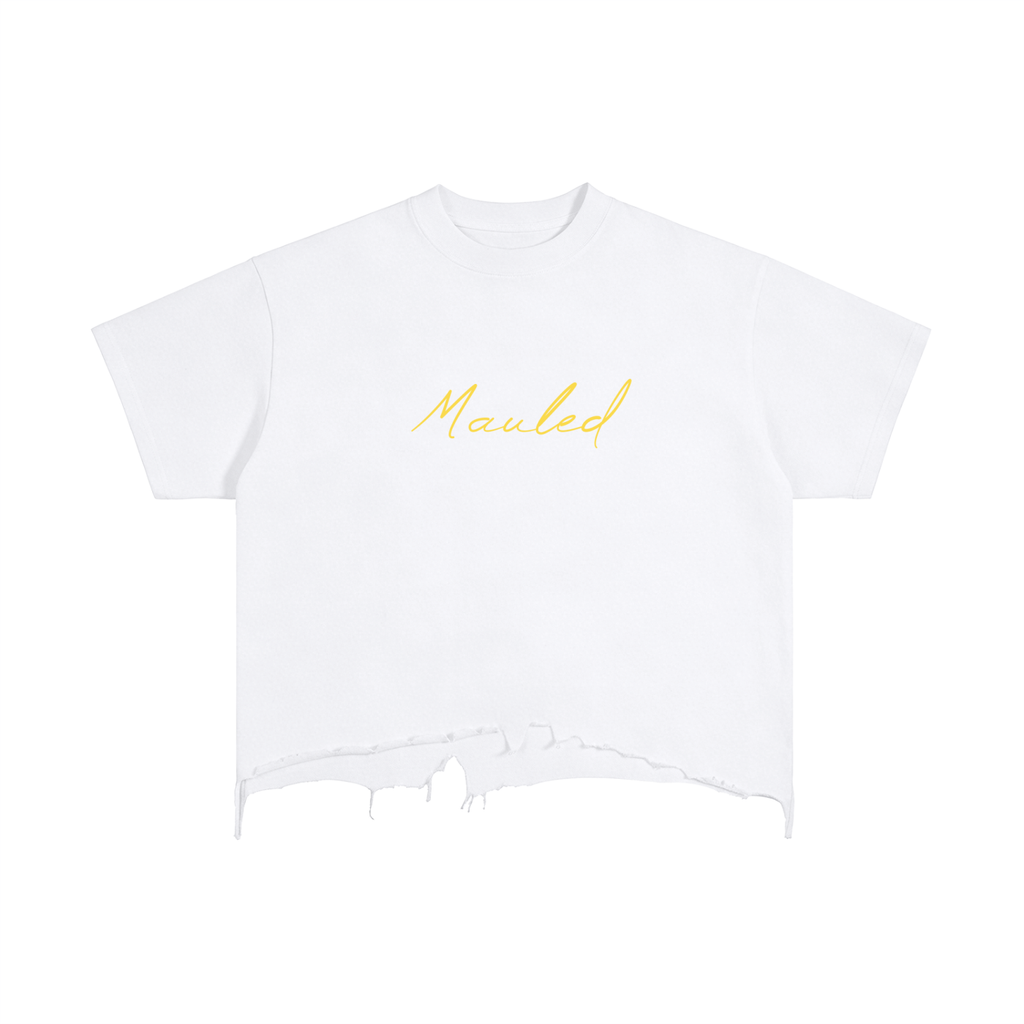 Bear Torn Oversized T-Shirt White