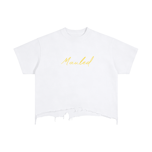 Bear Torn Oversized T-Shirt White